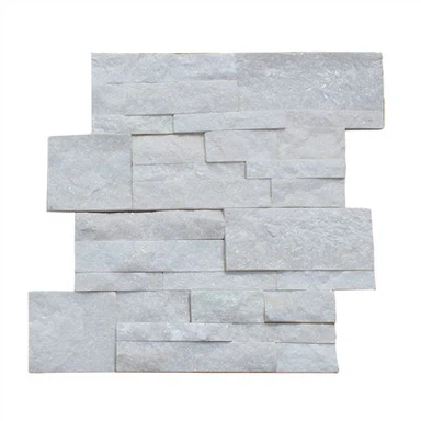 Tiszta fehér kvarcit természetes tetris párkánykő